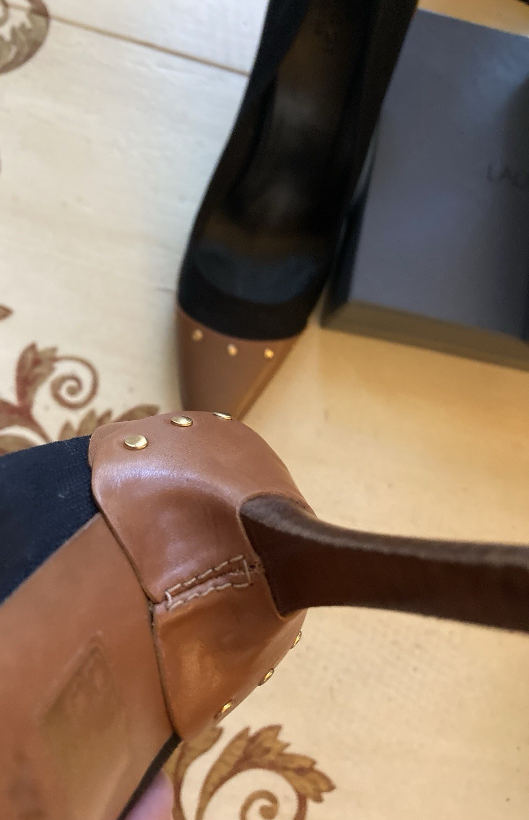 Tom ford For Gucci Circa 2001 Navy And Brown Leather Heels