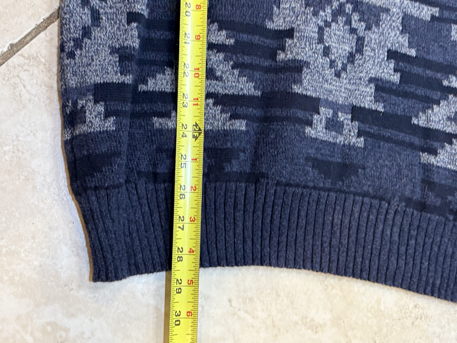 American Eagle Hooded Pullover Sweater Southwestern Blue/Gray Mens Medium