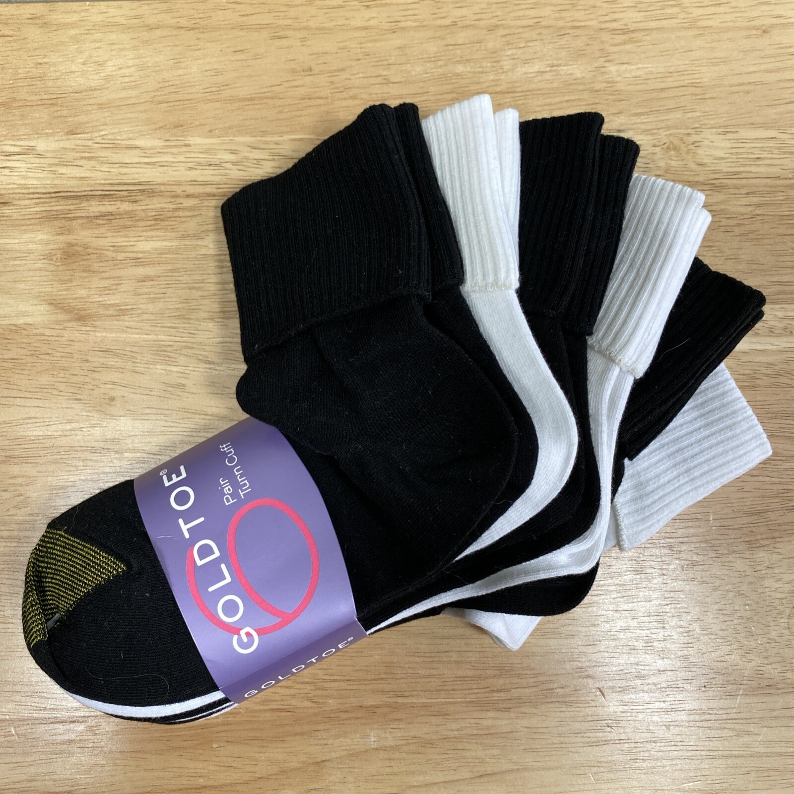 GOLD TOE Women’s 6 pack Turn Cuff Multi Color Socks Size 9-11 fits shoe size 6-9
