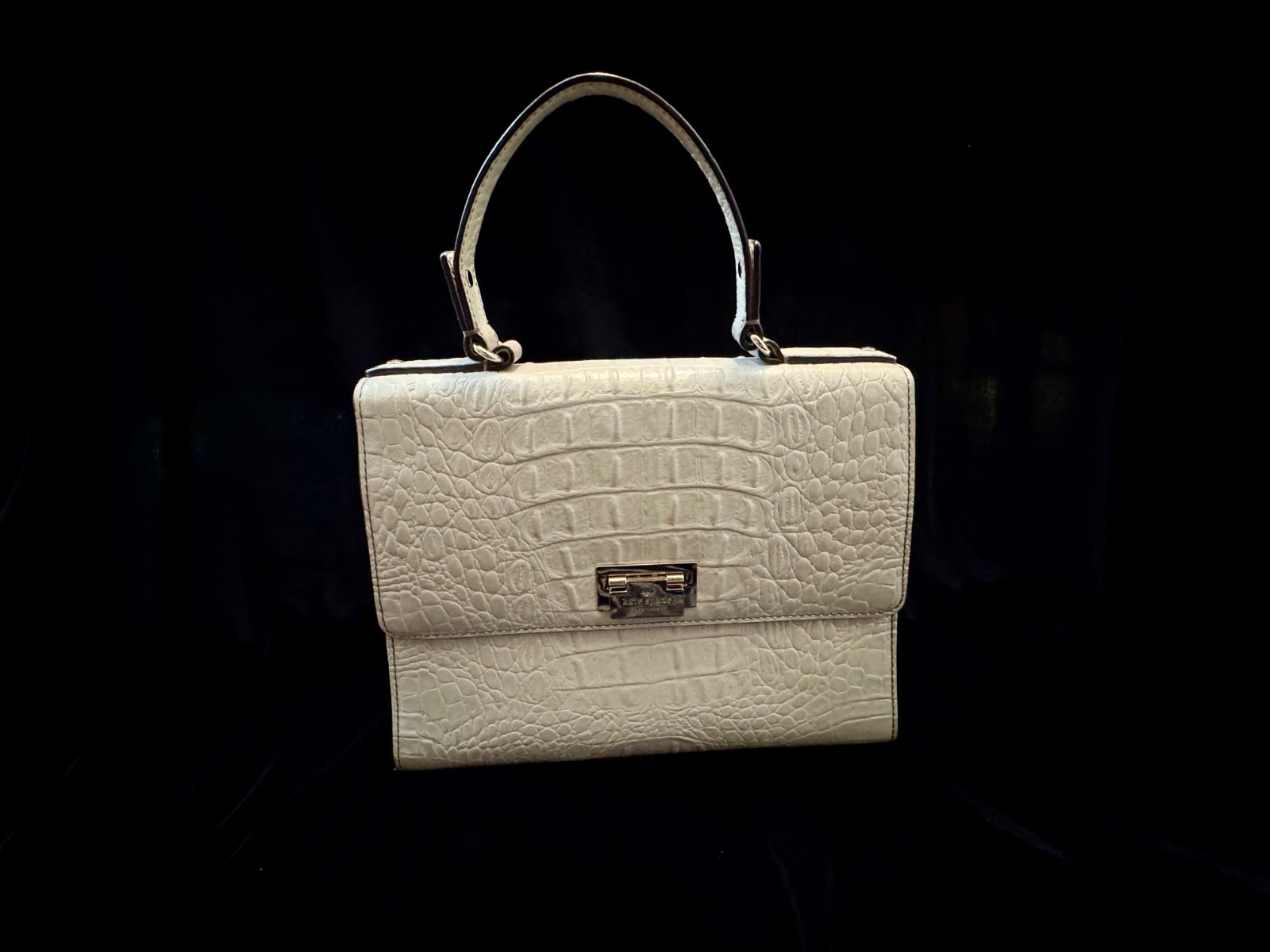 KATE SPADE Satchel Handbag DORIS ORCHARD VALLEY Sidewalk Croc Embossed Leather