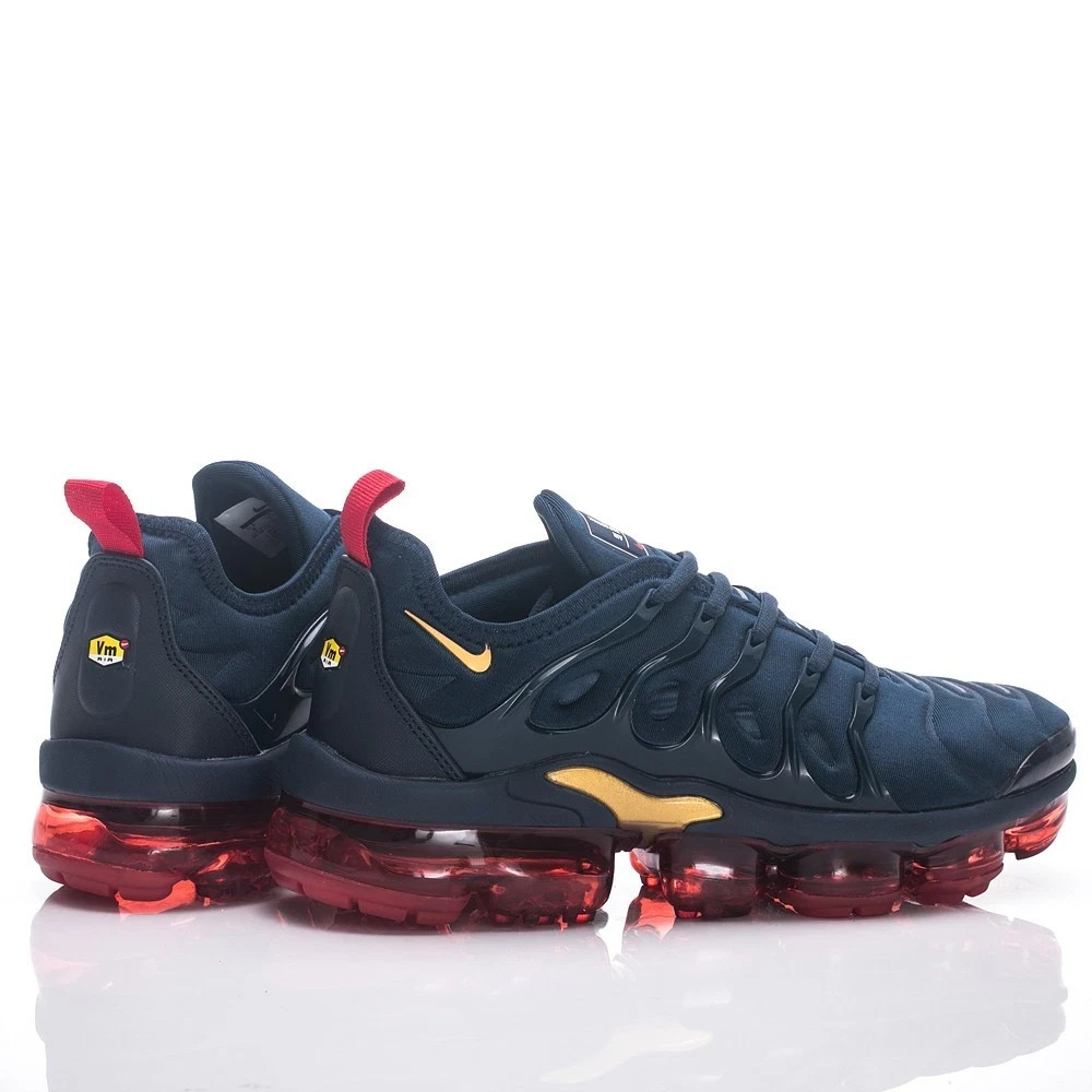 Nike Air VaporMax Plus Navy Gold Red Unisex Air Cushion Running Sneakers