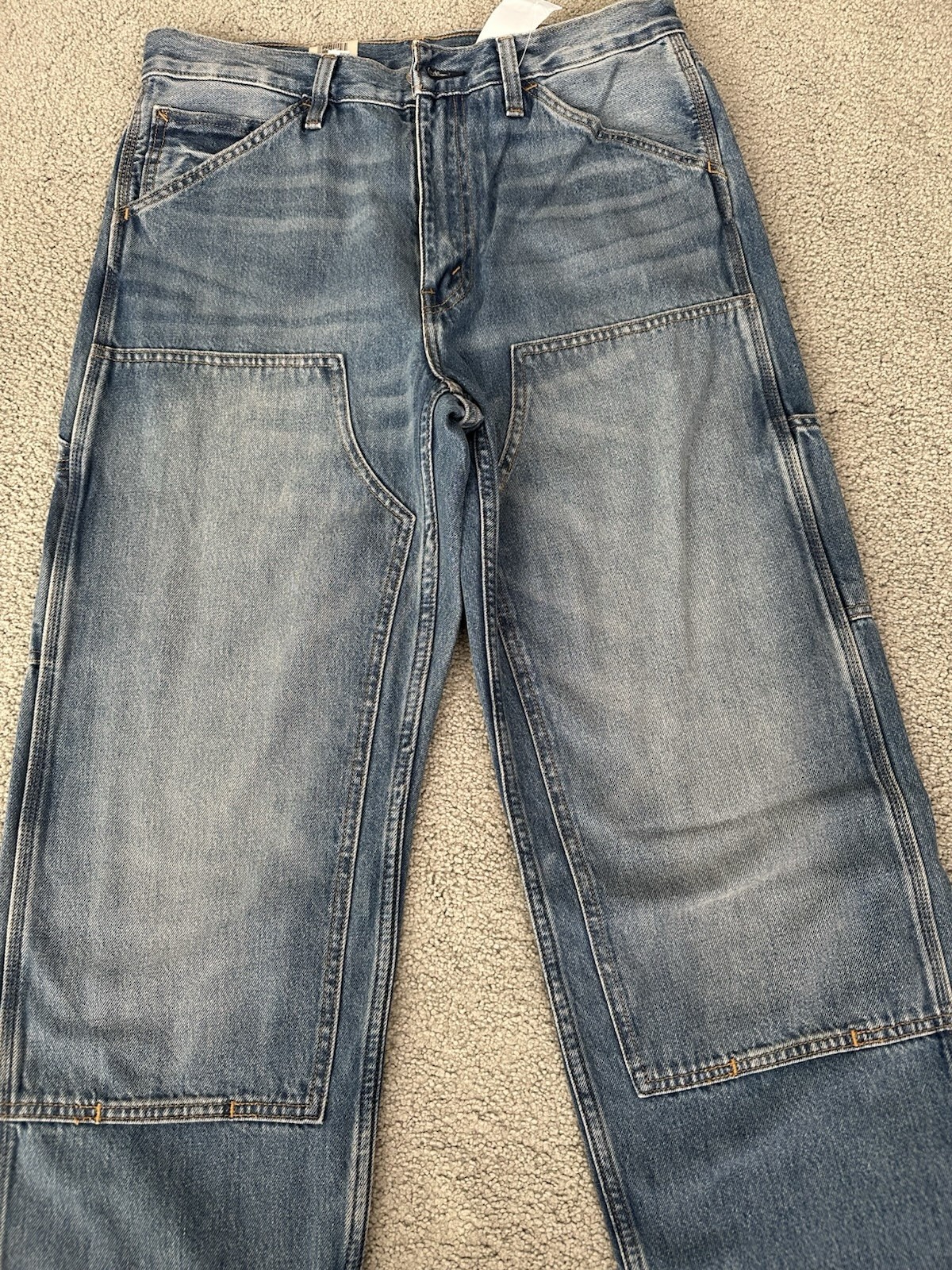 Levis 568 Double Knee Carpenter Blue Loose Denim Tag Sz. 32Wx30L Measure 33WX29L