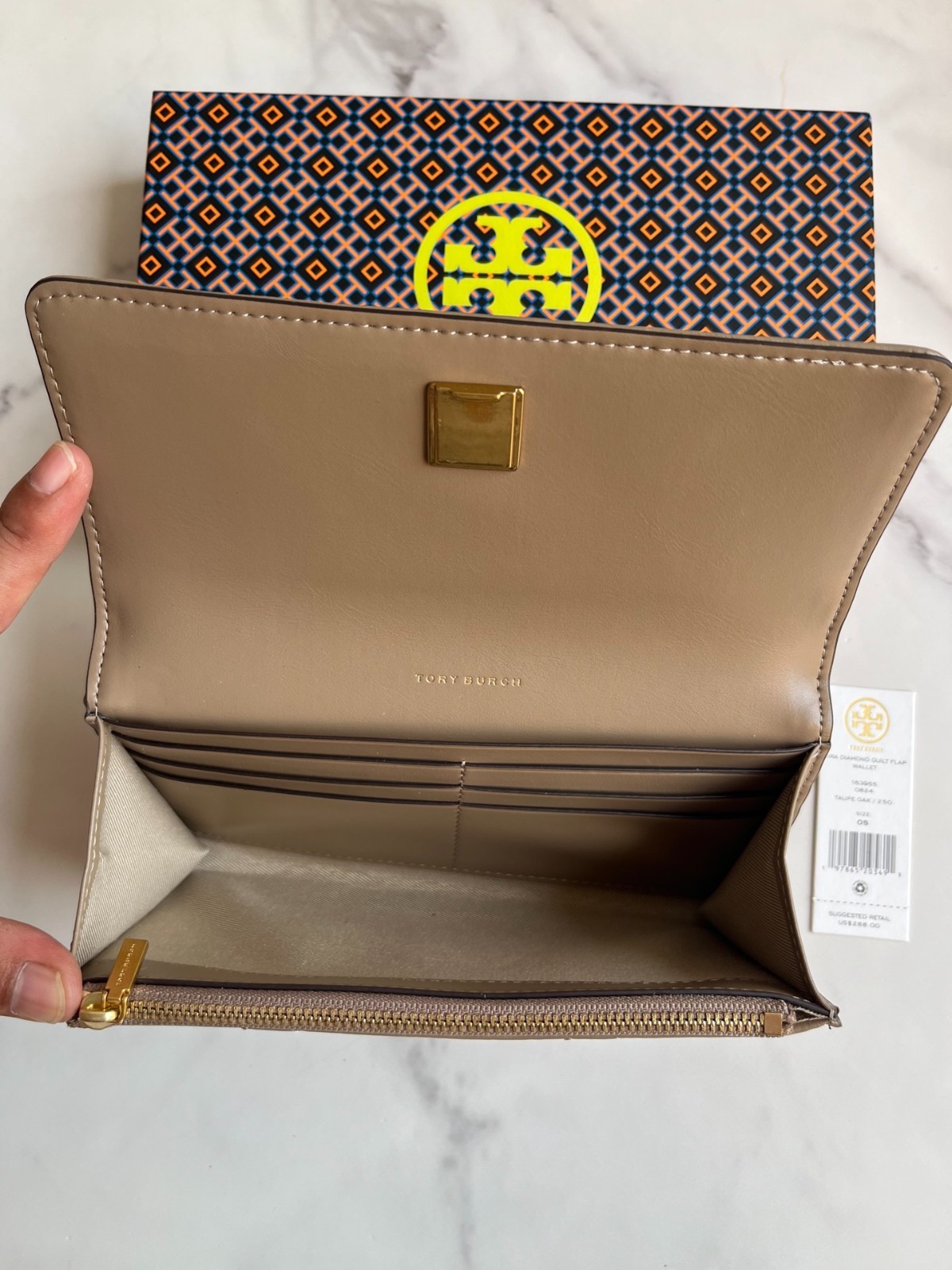 Tory burch KIRA DIAMOND QUILT FLAP WALLET