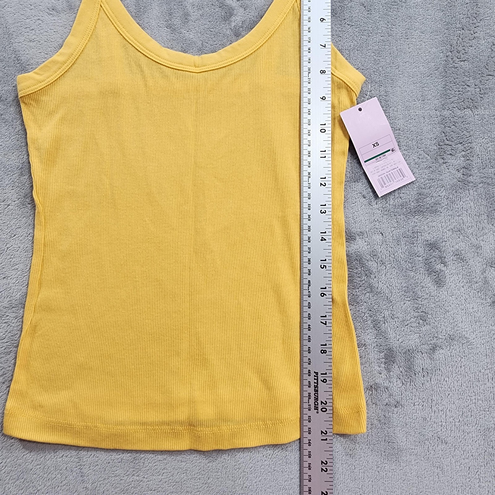 NEW Wild Fable Top Womens XS Yellow Scoop Neck Ribbed Cami Tank Stretch Casual