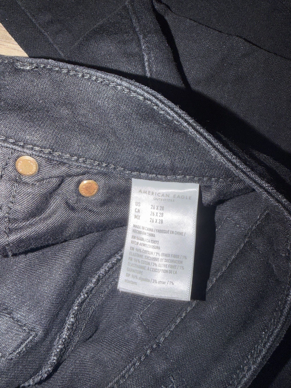 American Eagle AirFlex+ Black Skinny Jeans High Rise Stretch 5-Pocket
