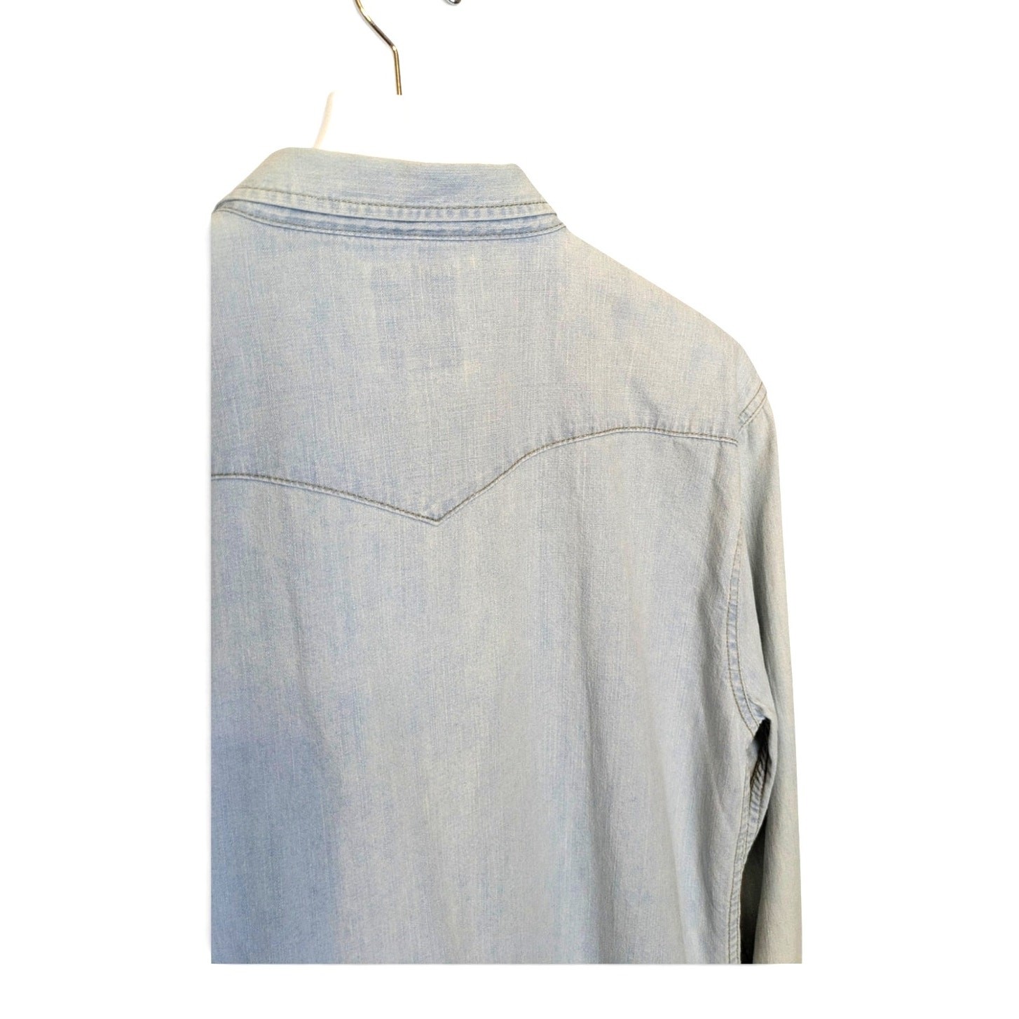 LEVI’S Barstow Pearl Snap Western Work Shirt Bleach Wash Style 3LYLW2262 – L