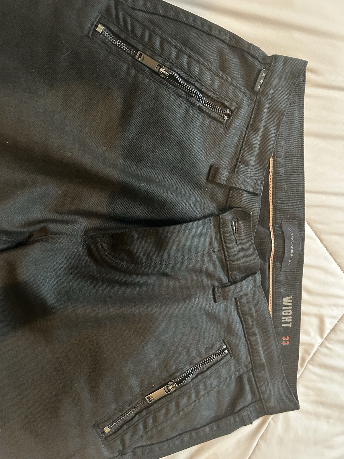 4 pair-John Varvatos Men’s Dark Wash Blue Denim Slim Straight Jeans Mid Rise
