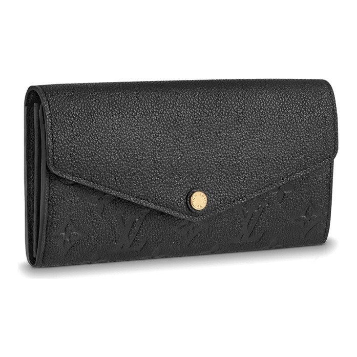 LOUIS VUITTON logo leather wallet for women 7.48×3.9×0.79 in