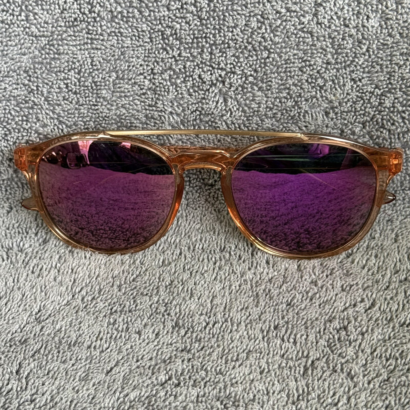 Nike Kismet EV1203 656 Coral/Bronze Mirror Round Sunglasses 54-19-145 Swoosh