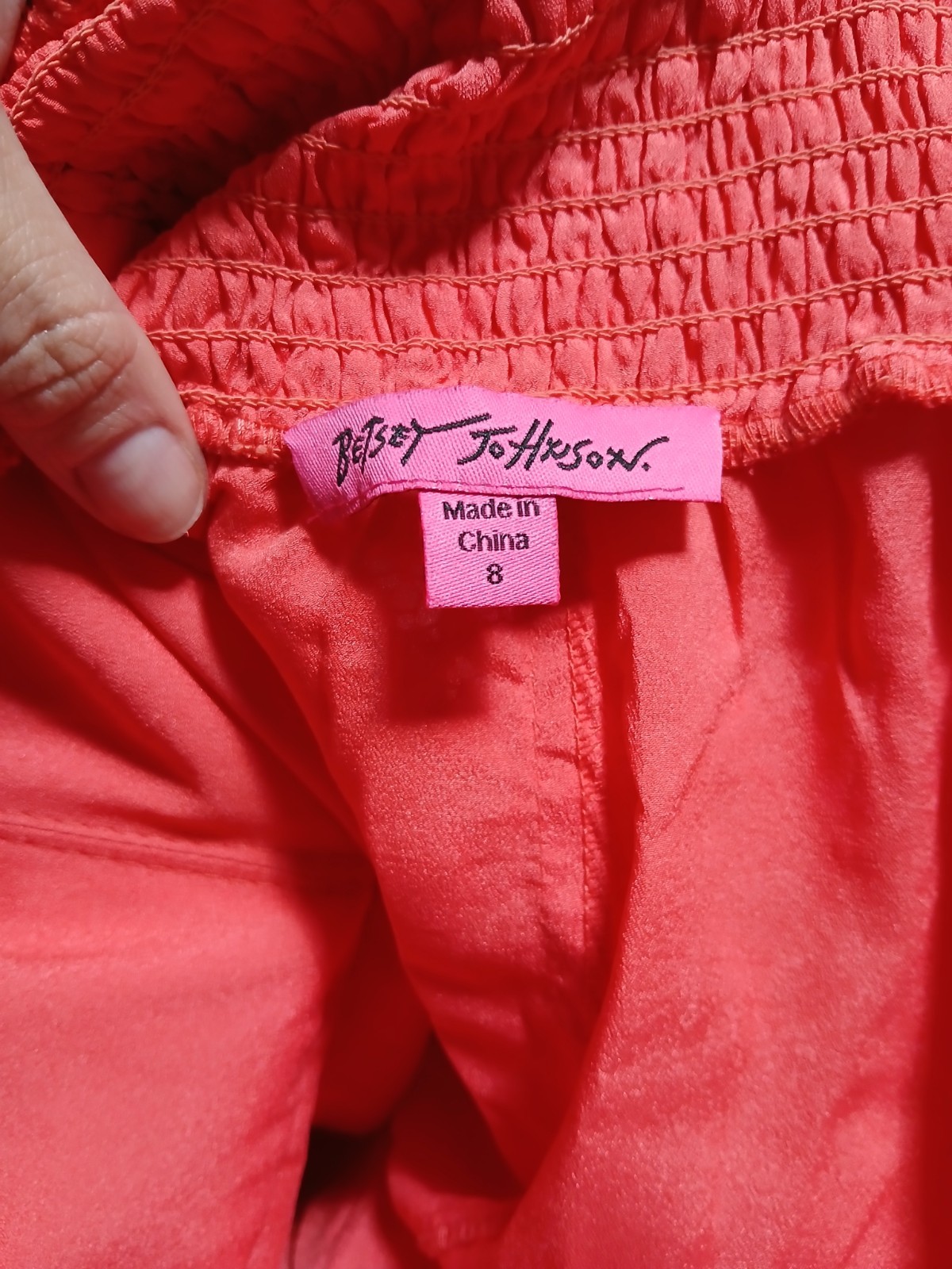 Betsey Johnson Womens 8 Coral/Pink Lace Halter Sweetheart Fit & Flare Dress