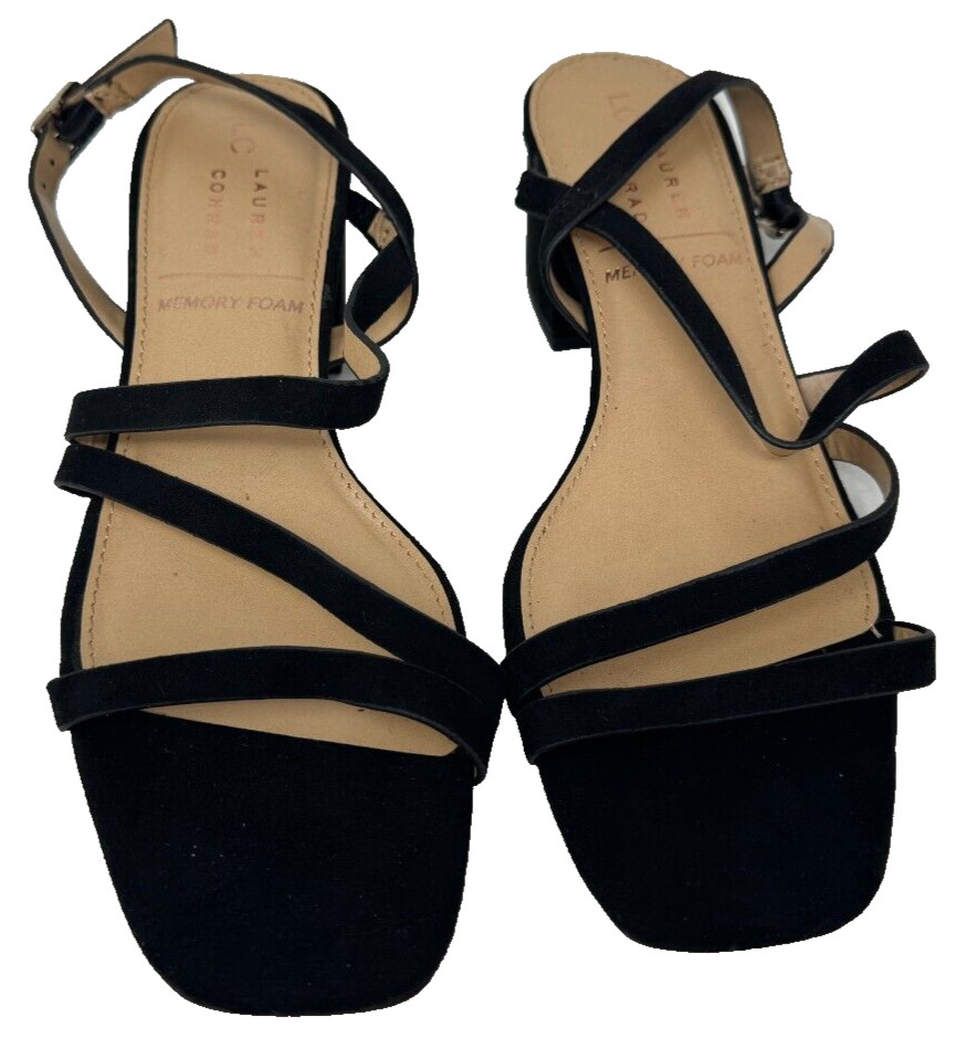 LC Lauren Conrad Women’s Emeliah Strappy Dress Sandals Black Size:6 140N