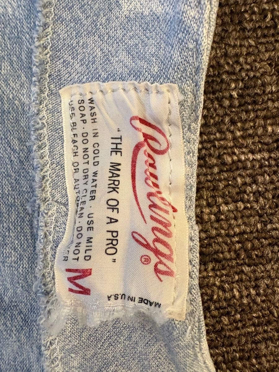 Vintage 80s Rawlings Baseball Shirt Powder Blue USA Made – Size M (Fits like S)