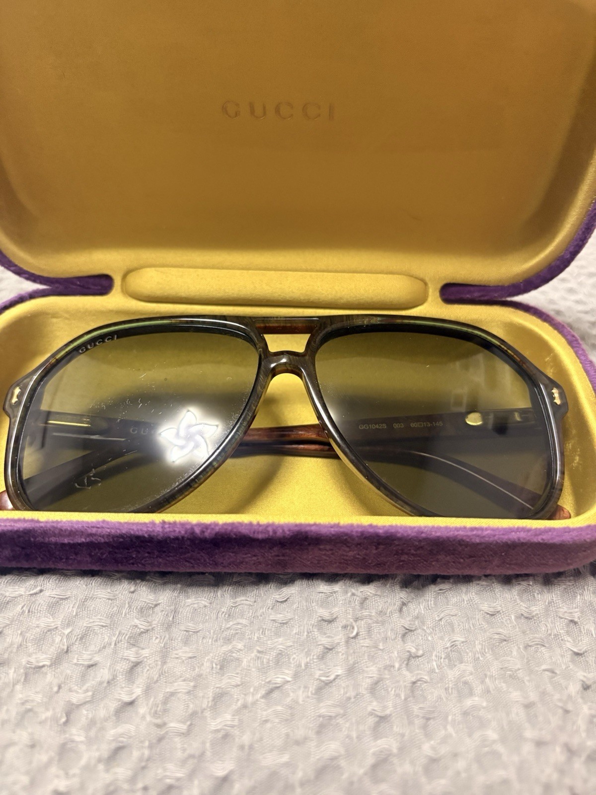 Gucci Sunglasses | Brown Marbled Frame | Authentic | Comes in Purple Velvet Case