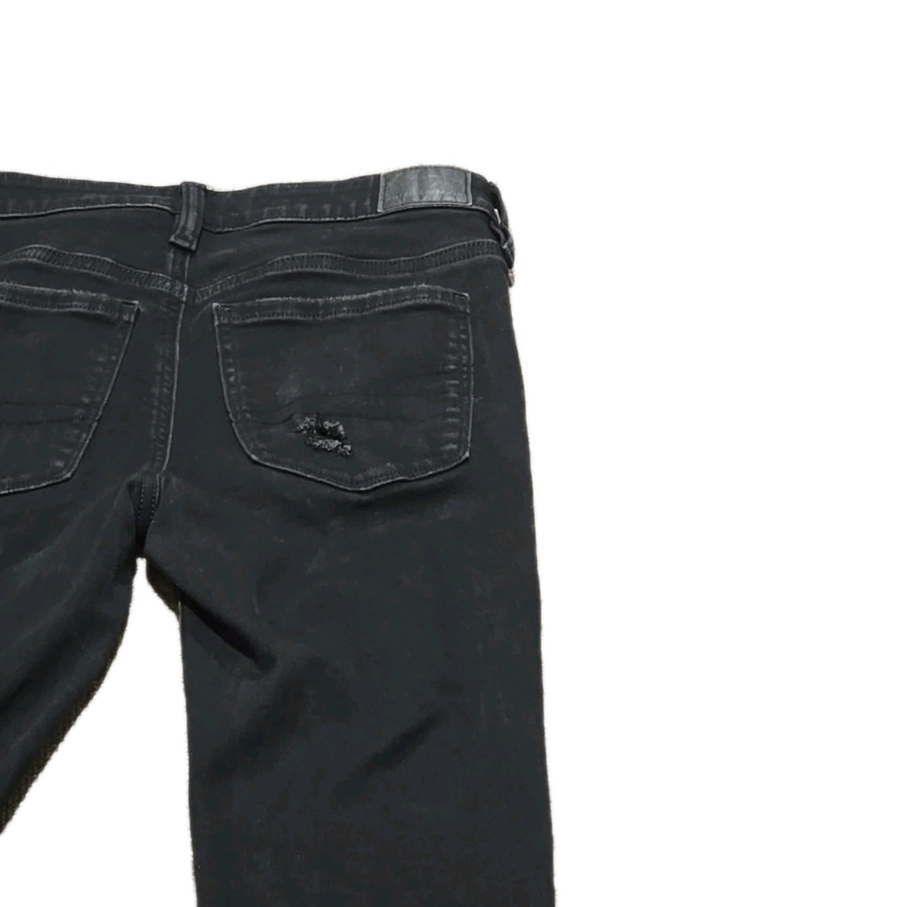 American Eagle Black Distressed Jeggings Womens Size 2 Skinny Jeans Stretch