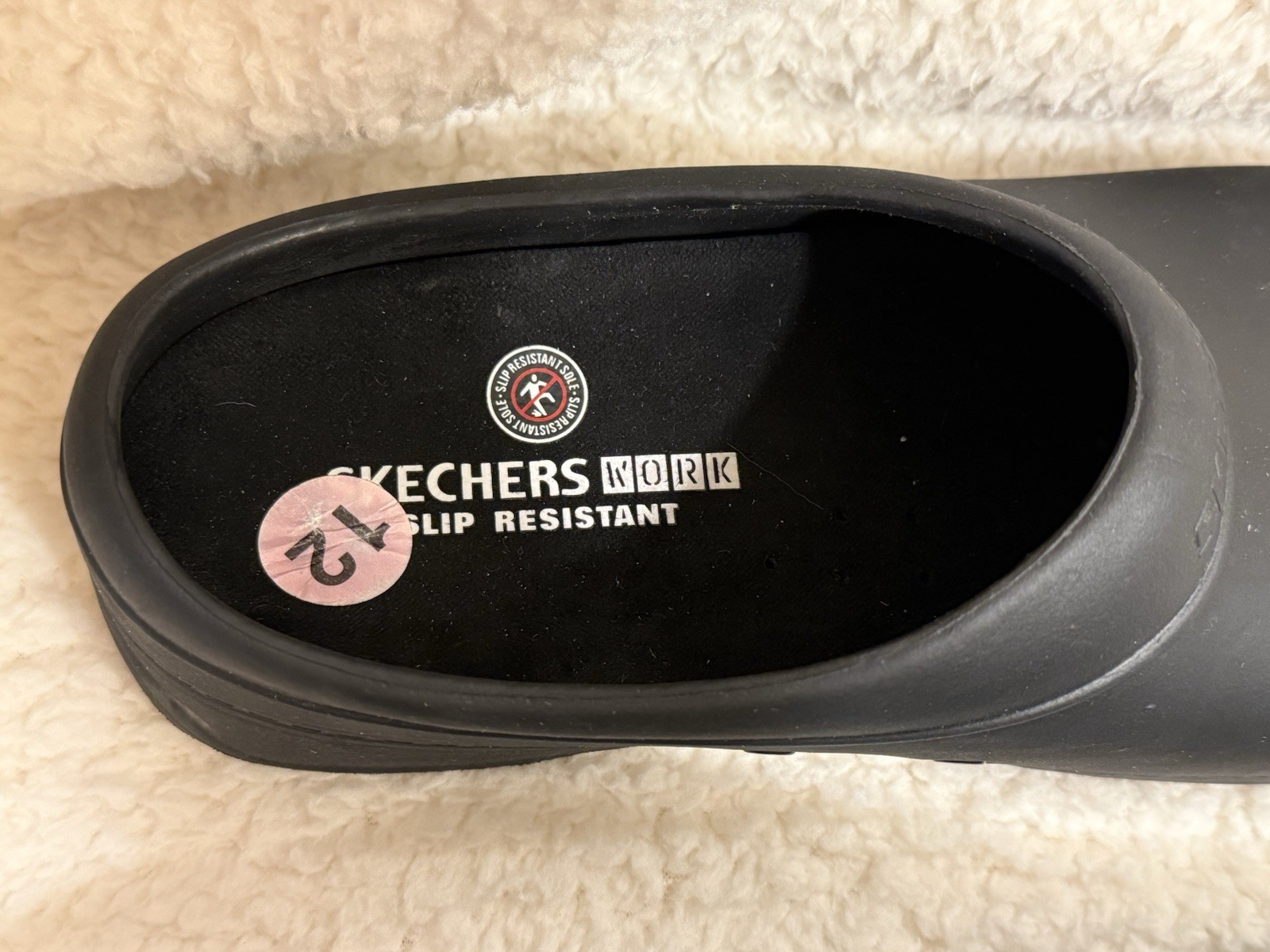 Men’s Sketcher’s Work Slip Resistance Size 12 Black Slip-on Used