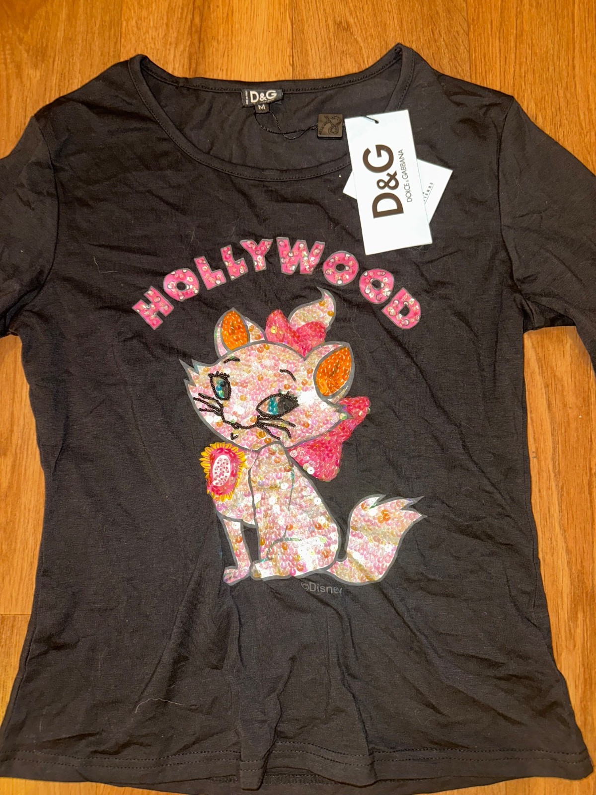 Dolce & Gabbana Song-Sleeve Sequin Cat Embellished “Hollywood” SZ M