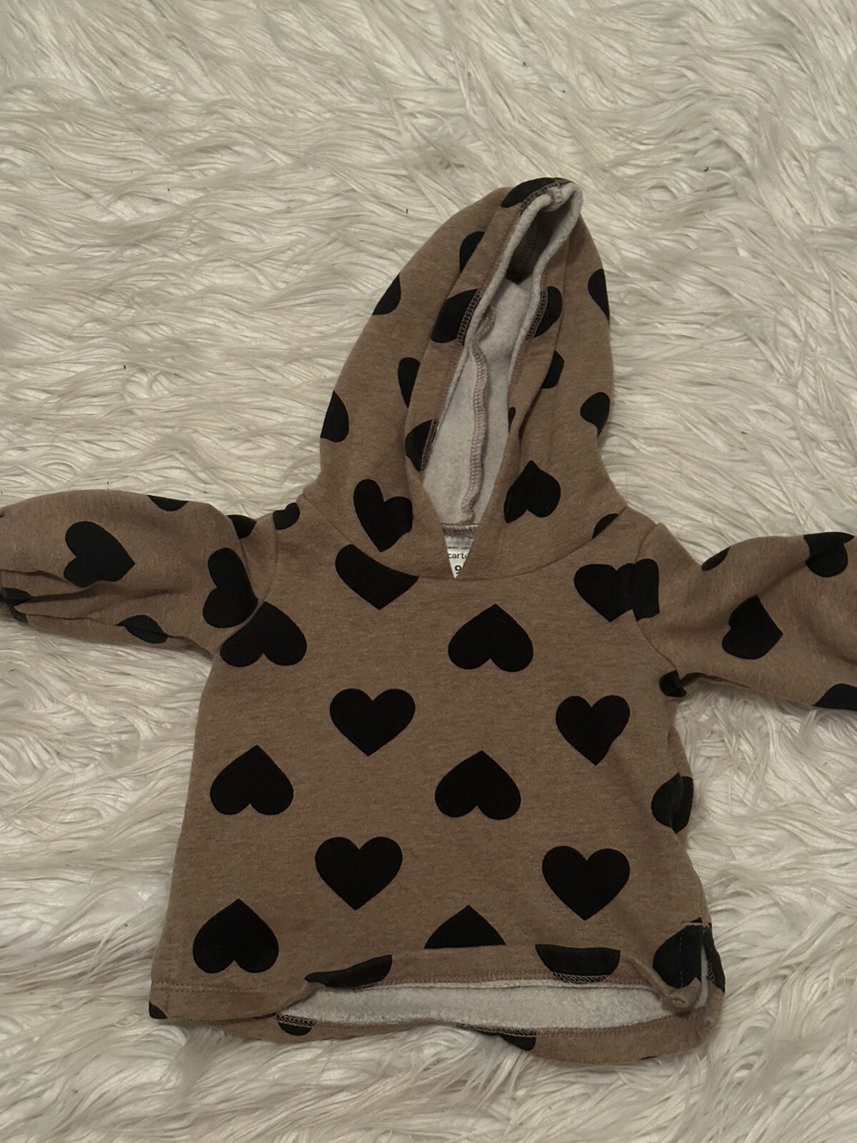 Carters Sweater Pant Set Girl Brown Hearts Size 9 Months
