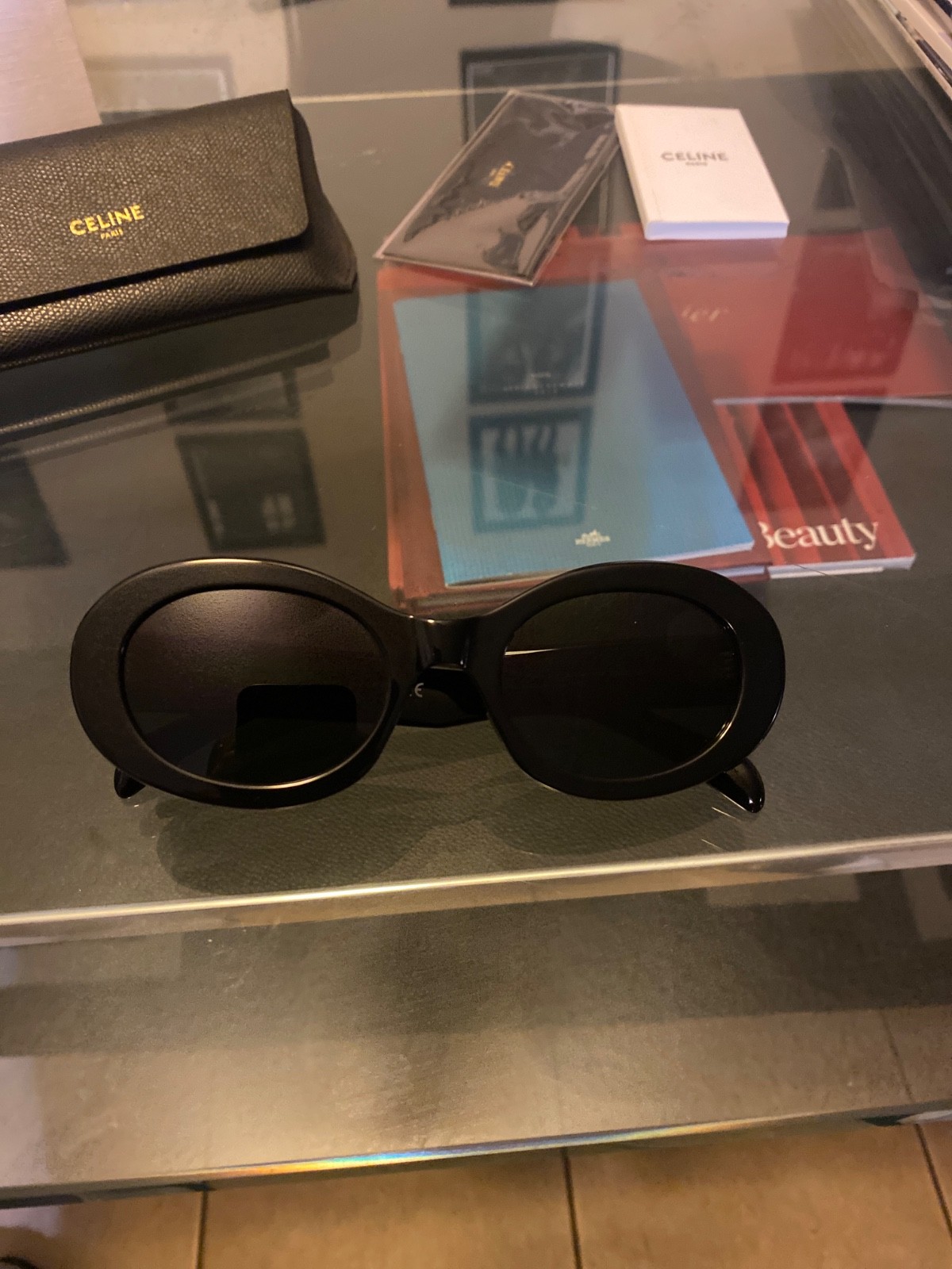 Celine Triomphe CL40194U Sunglasses – Black Frame & Lens – Free Ship + Returns