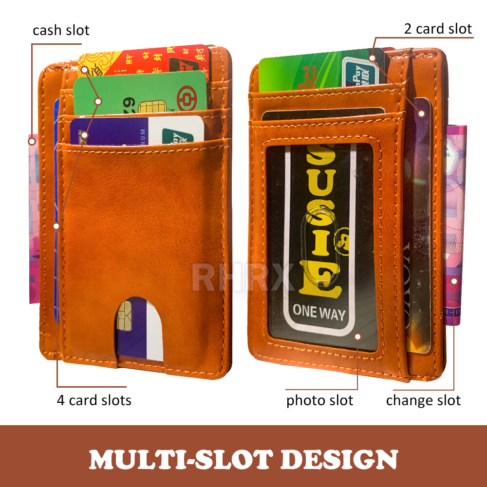 Mens RFID Block Slim Wallet Credit Card ID Holder Minimalist Front Pocket Wallet