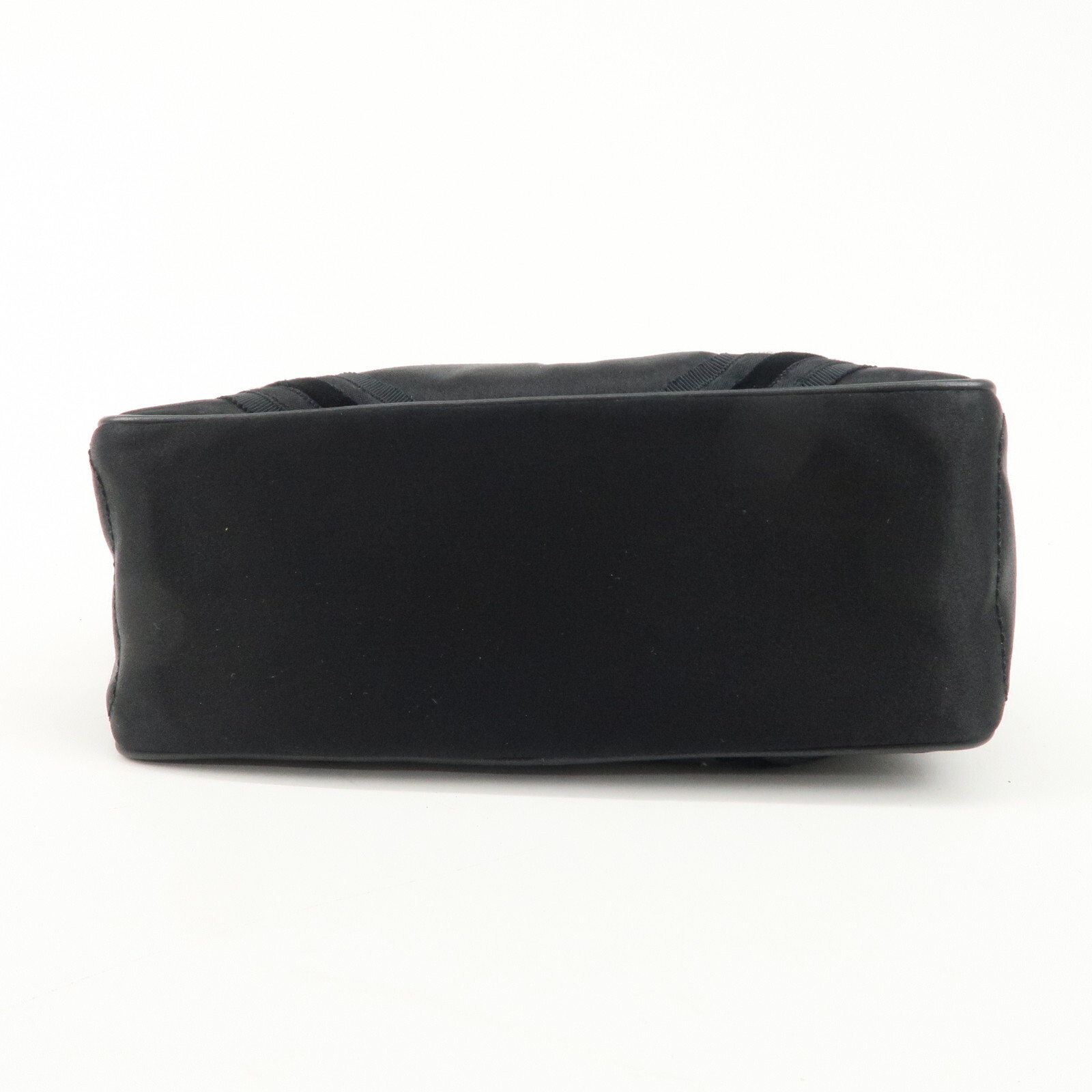 CELINE Macadam Mini Boogie Bag Beads Macadam Stamp Satin Leather Auth Used