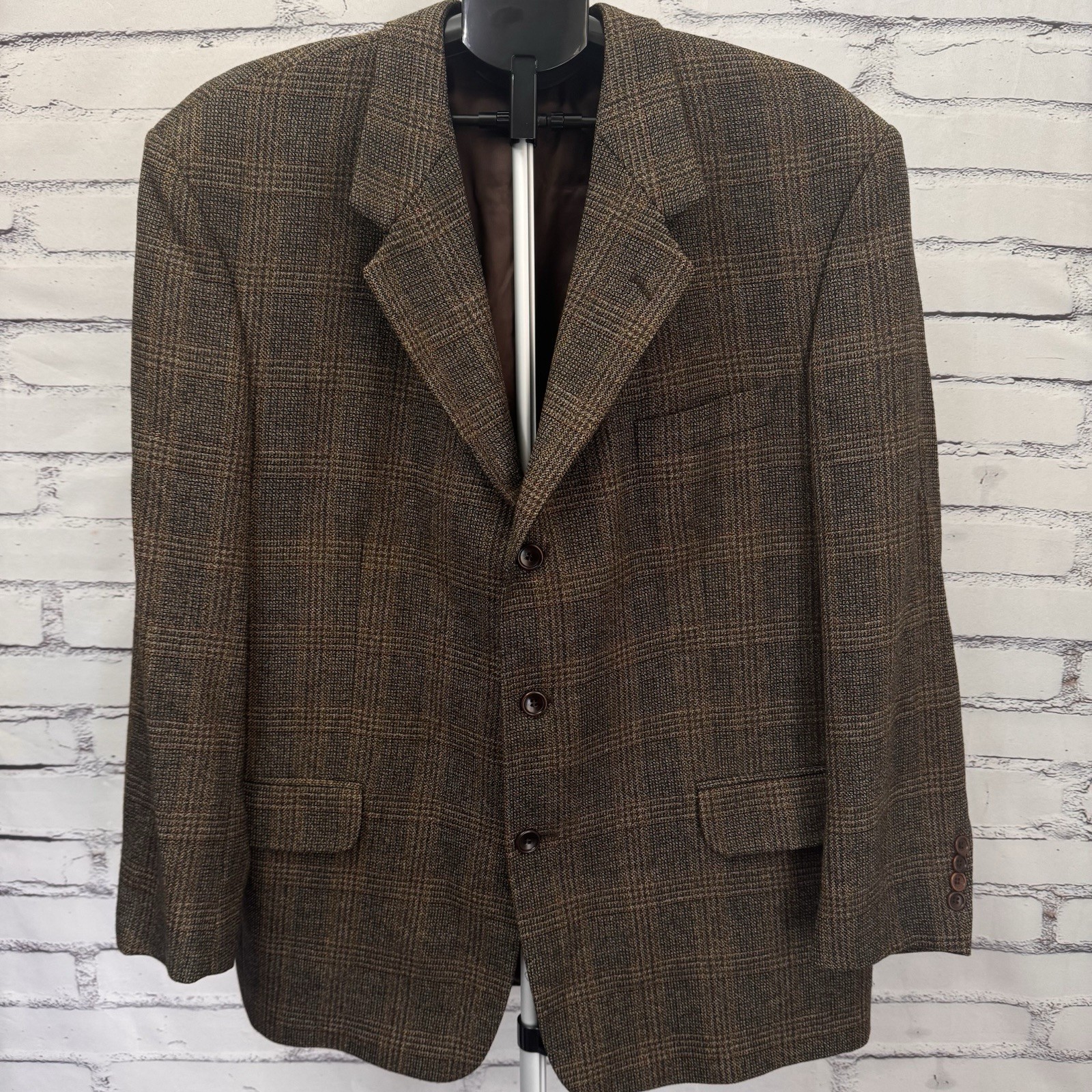 Men’s 44R Vito Rufolo Wool Blazer Brown Tweed Sport Coat Italian Fabric Classic
