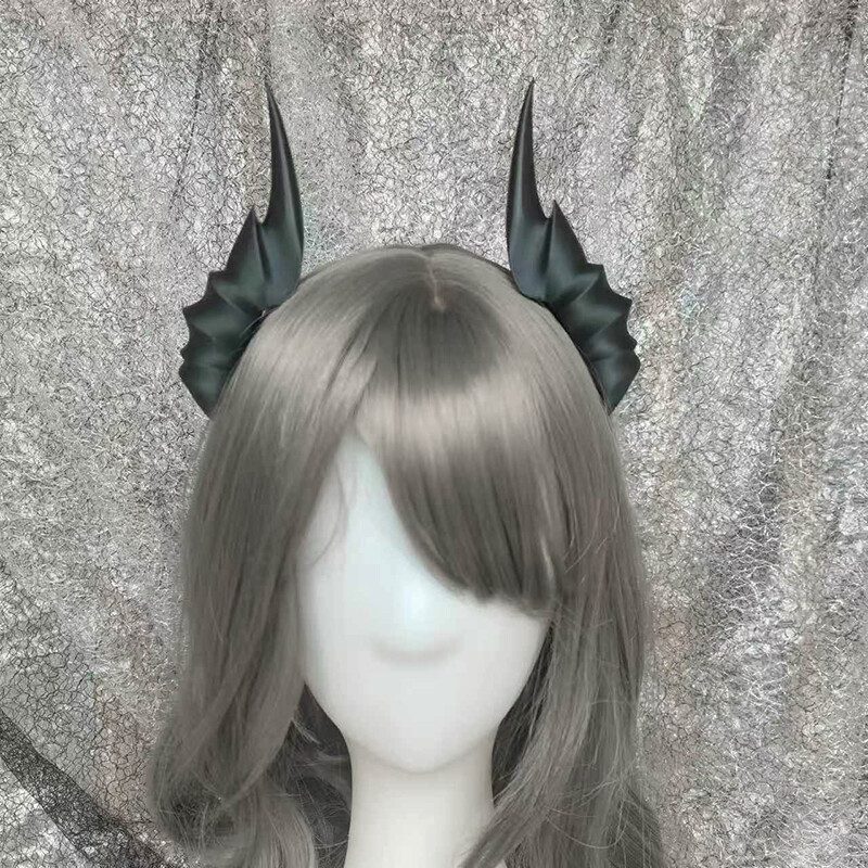 14/19cm Devil Horns Hair Clips Black/White Girl Hair Clips Lolita Cosplay Props