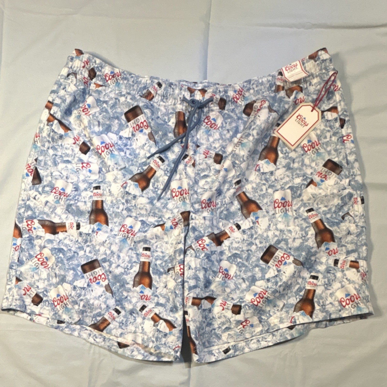 Coors Light Men’s Swim Shorts Trunks 2XB Big & Tall Blue Beer Bottle No lining