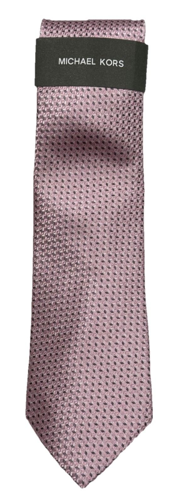 Michael Kors Men’s Classic Diamond Pattern Tie Pink Size width 3 1/8″ 100% Silk
