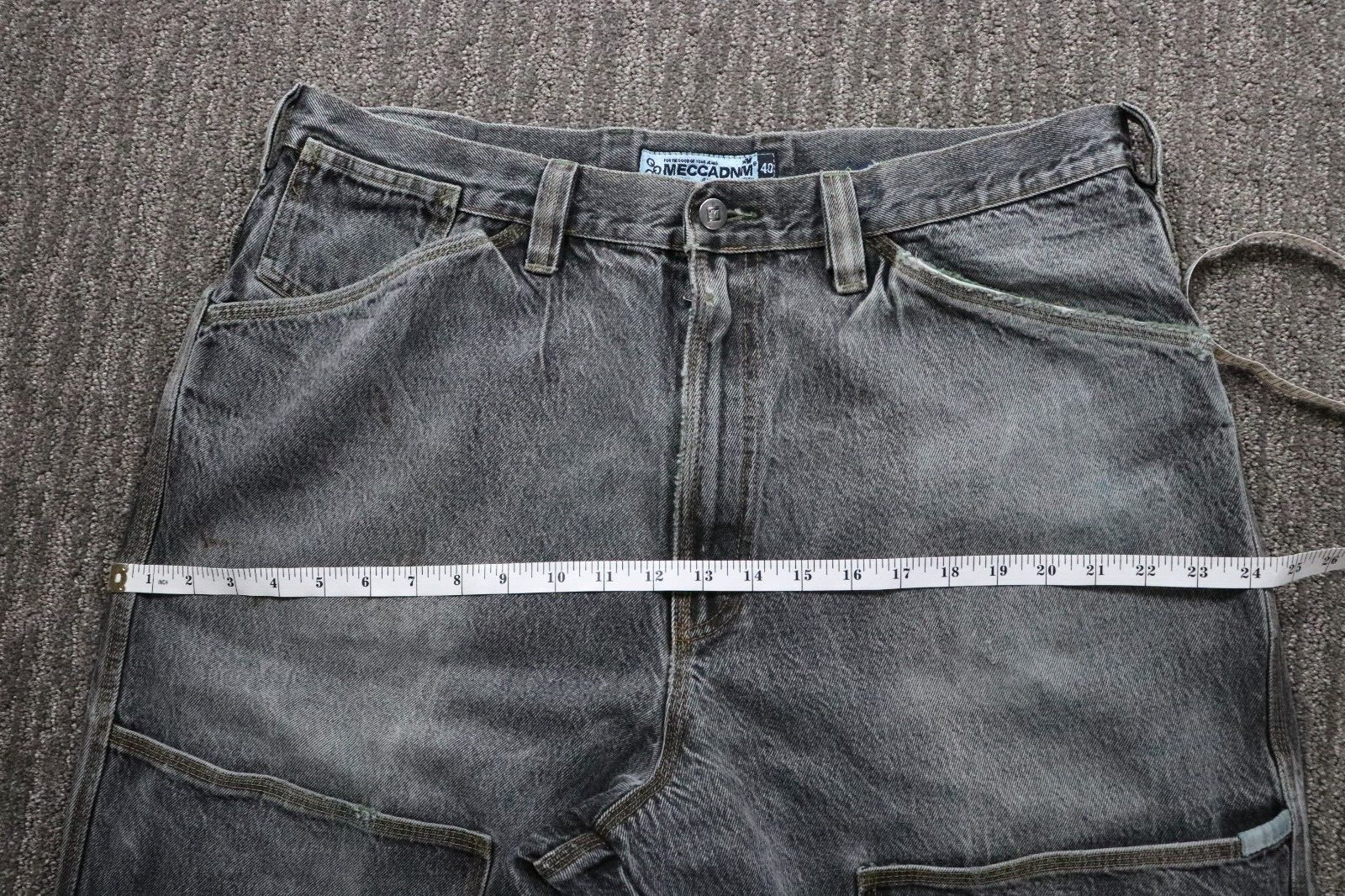 Mecca VTK 90s Baggy Jean’s Grunge Skater Hip-hop Urban Men 40×32 DAMAGED ZIPPER