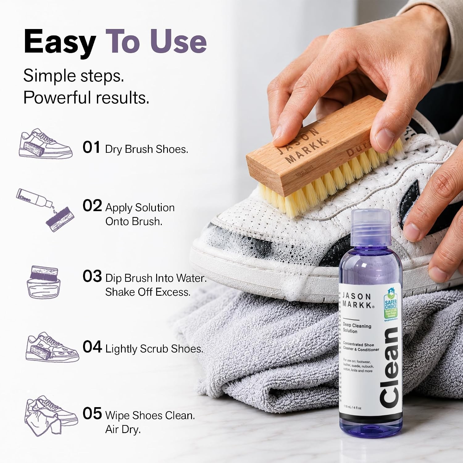 Professional 4 oz Sneaker Care Kit: Deep Clean & Durable Brush for Any Footwear