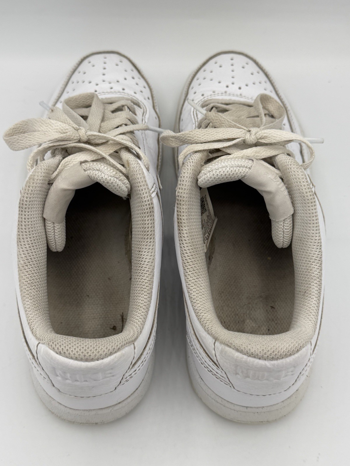 Nike Court Vision Low Men White Leather Sneakers Size 8 DH2987 100