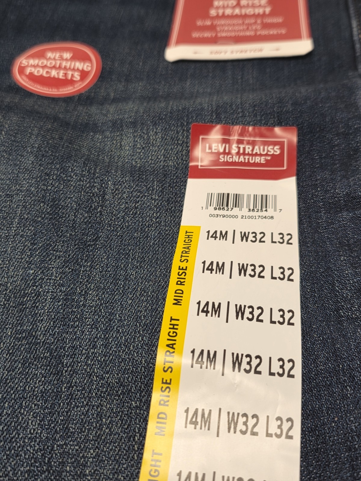 Levis Jeans Womens 14M Midrise Straight Leg 5-Pocket Denim Jeans Stretch 32×32