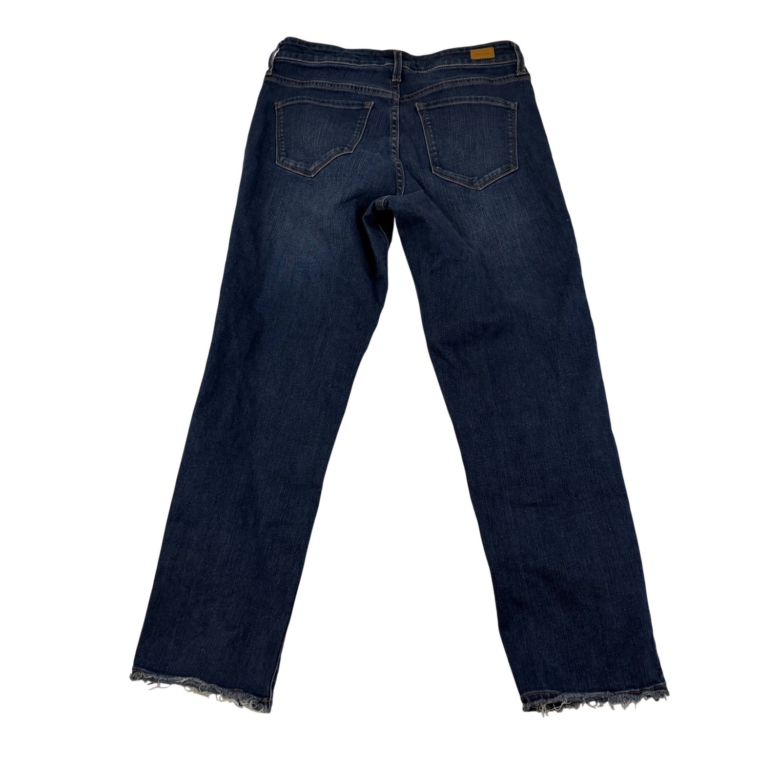 Skinnygirl Celeste Straight Leg Jeans Dark Wash Raw Hem Size 27/4 Blue 1436