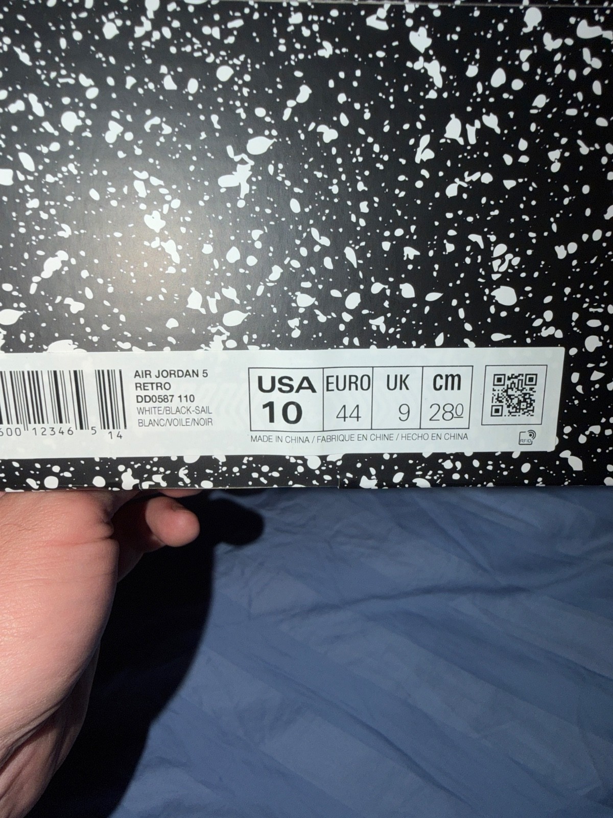 Jordan 5 Retro “White And Black” Sail Men Size 10 new with box