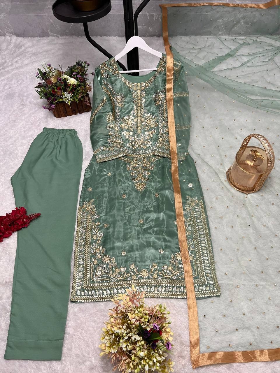 New Indian Bollywood Plazzo Suit Ethnic Pakistani Salwar Kameez Designer Wedding
