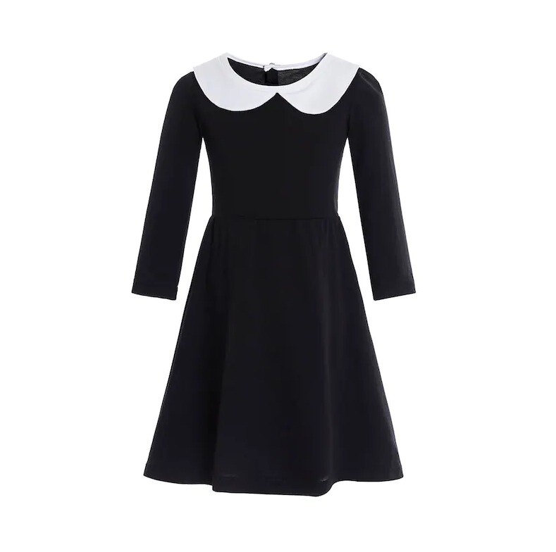 New black dress Wednesday inspired Addams costume Girl Teen JR size 2- 16 years