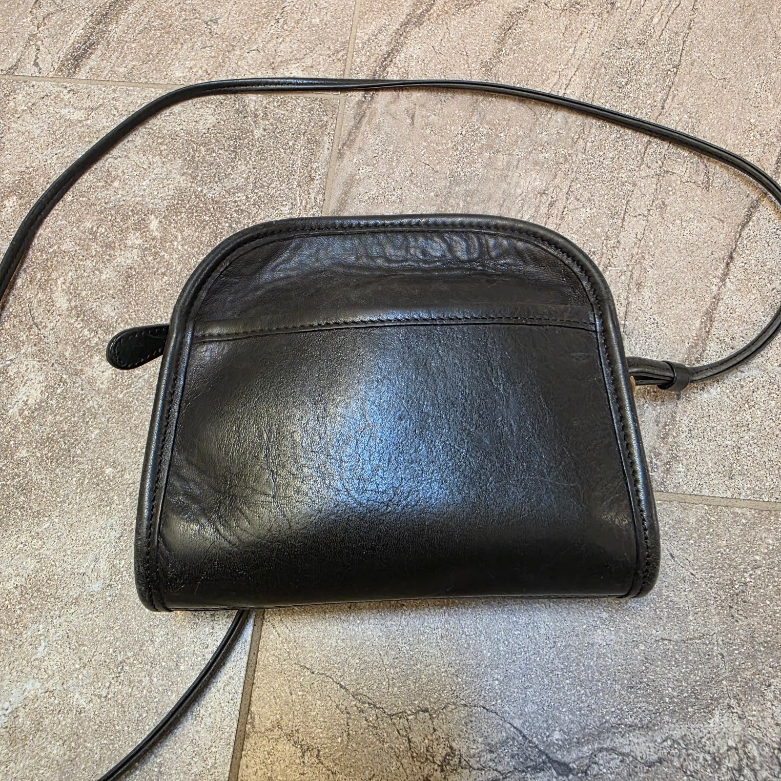 COACH Vintage Abbie Black Leather Crossbody Shoulder Bag Handbag Purse 9017