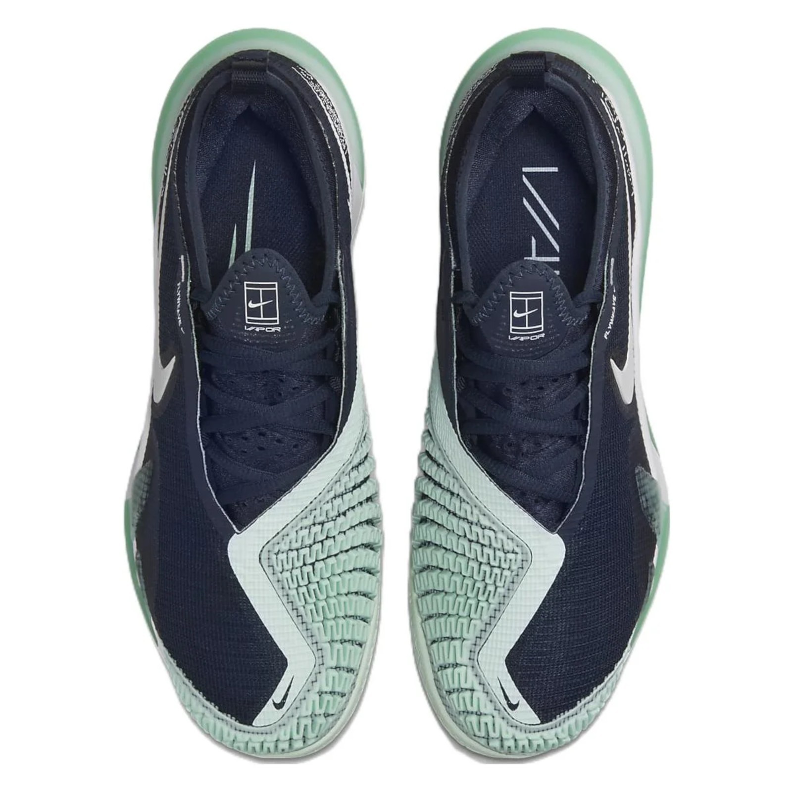 Nike Women’s React Vapor NXT HC Tennis Shoes (Obsidian/White/Mint Foam)
