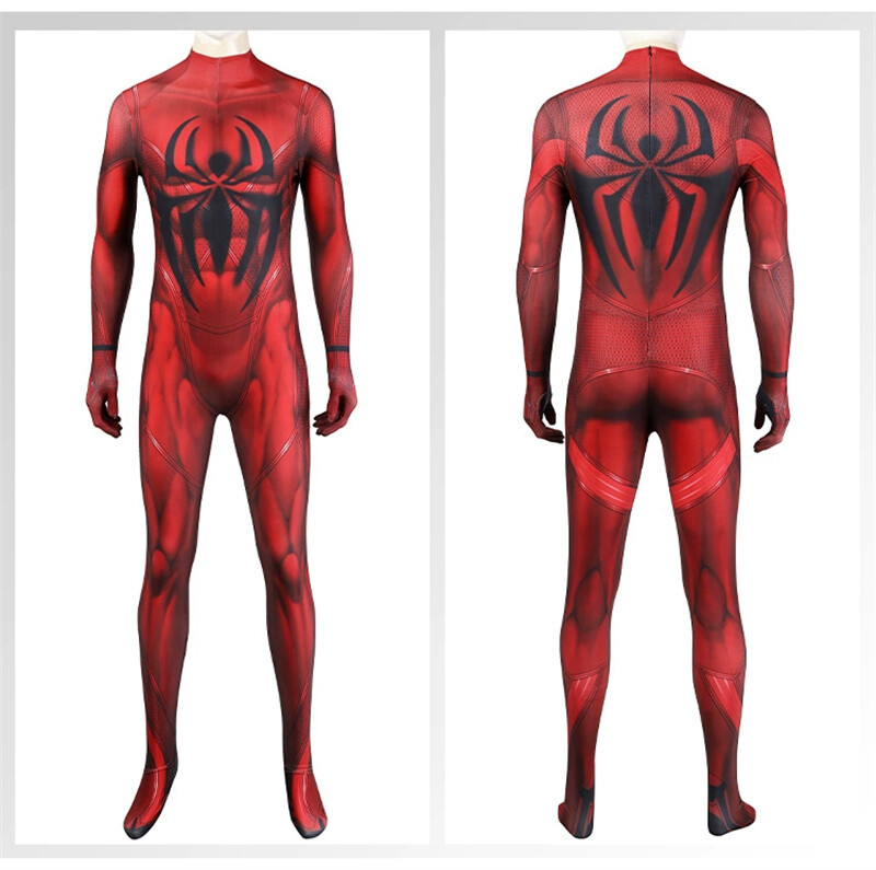 Scarlet Spider Costume Spider-Man Cosplay Outfits Jumpsuit Halloween Adult