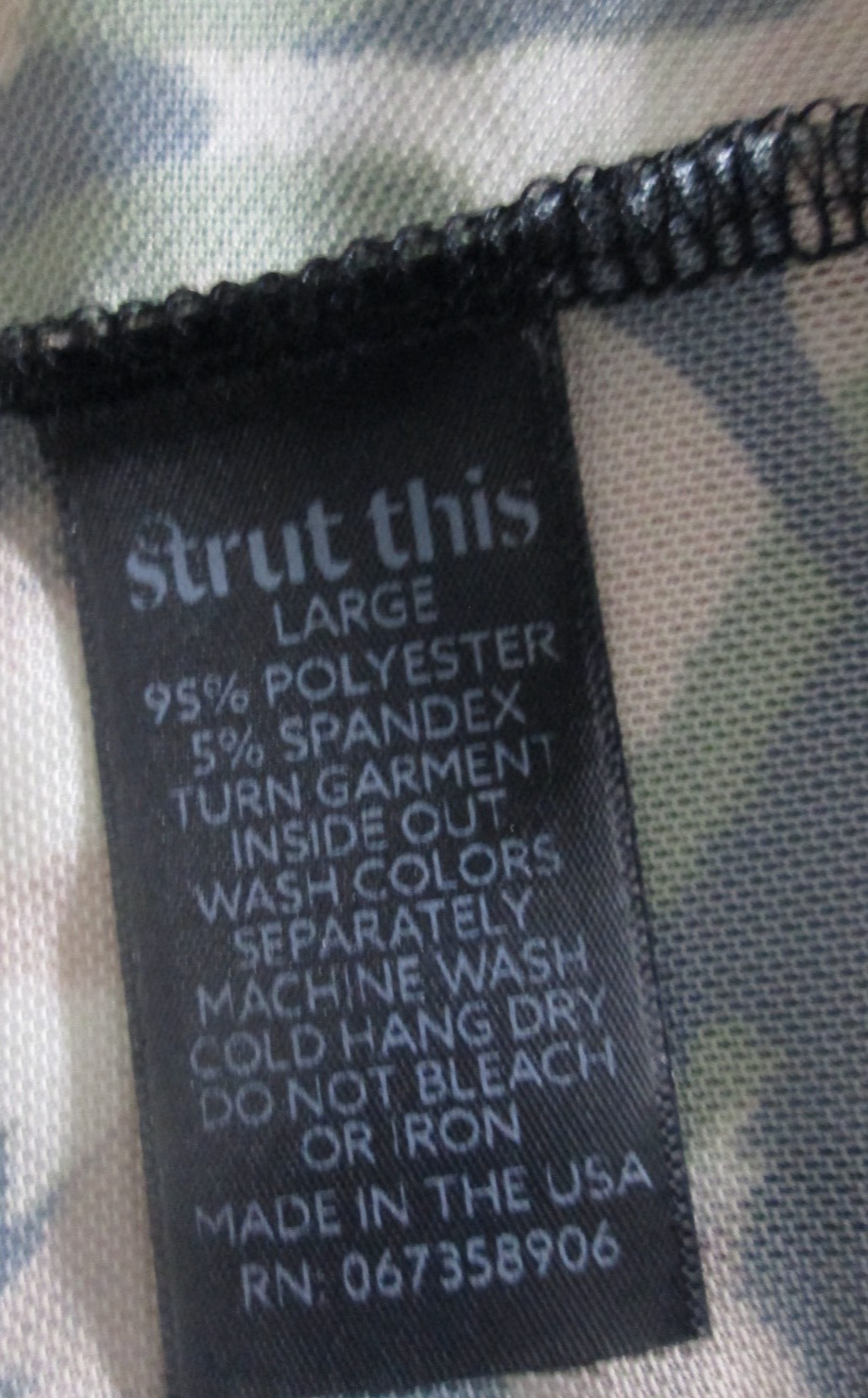 Strut This ~ Athleisure Desert Camo Semi Sheer Temptation Top Stretch Mesh Sz L