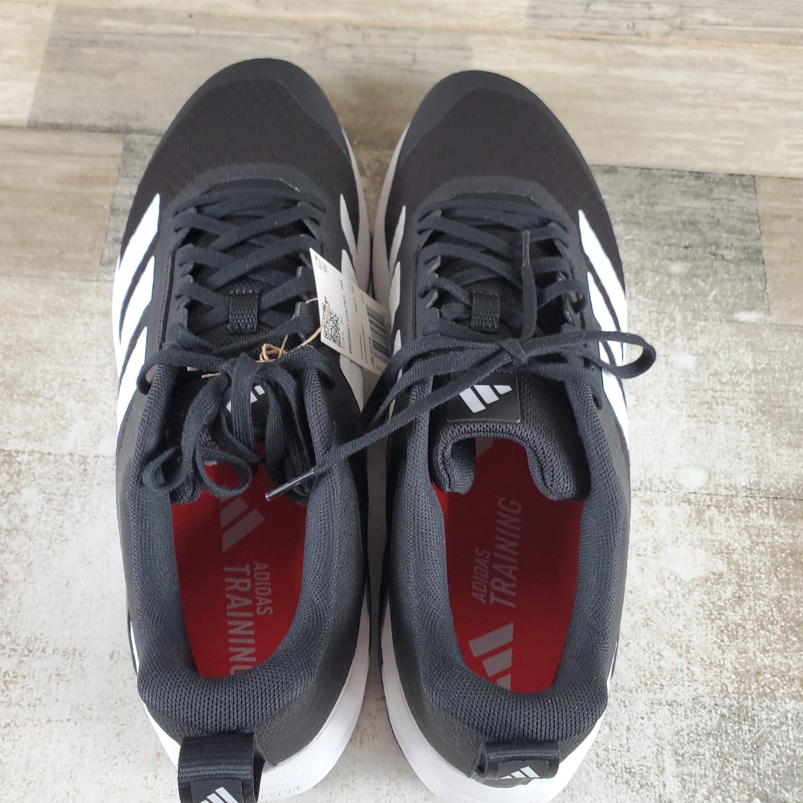 Adidas Dropset Control Mens Training Shoes Sz 13 Black White Lace Up Sneakers