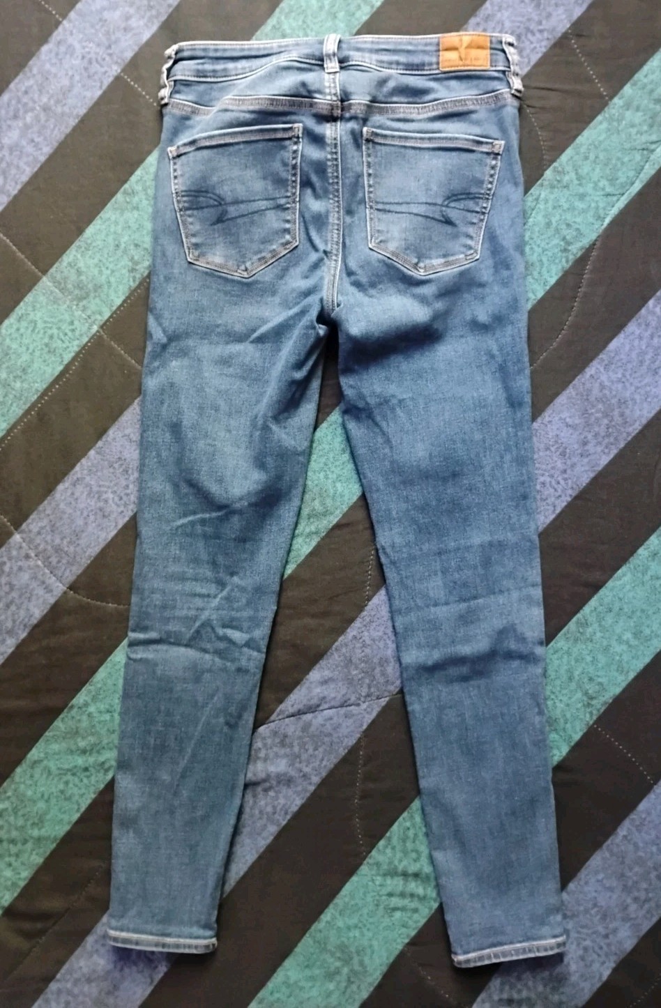 American Eagle Hi Rise Jegging Jeans Womens Size 4 Short Blue Next Level Stretch