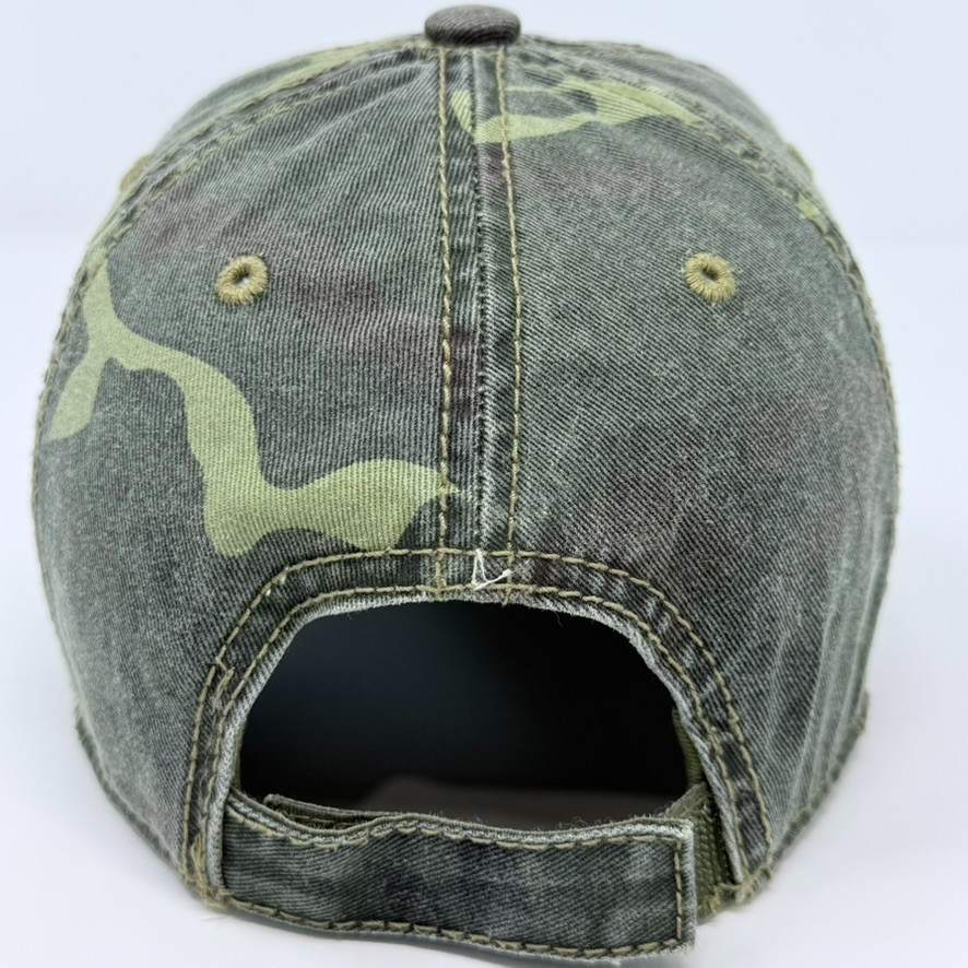 USS Midway CV-41 Otto Cap Camo Distressed Trucker Hat Adjustable Military