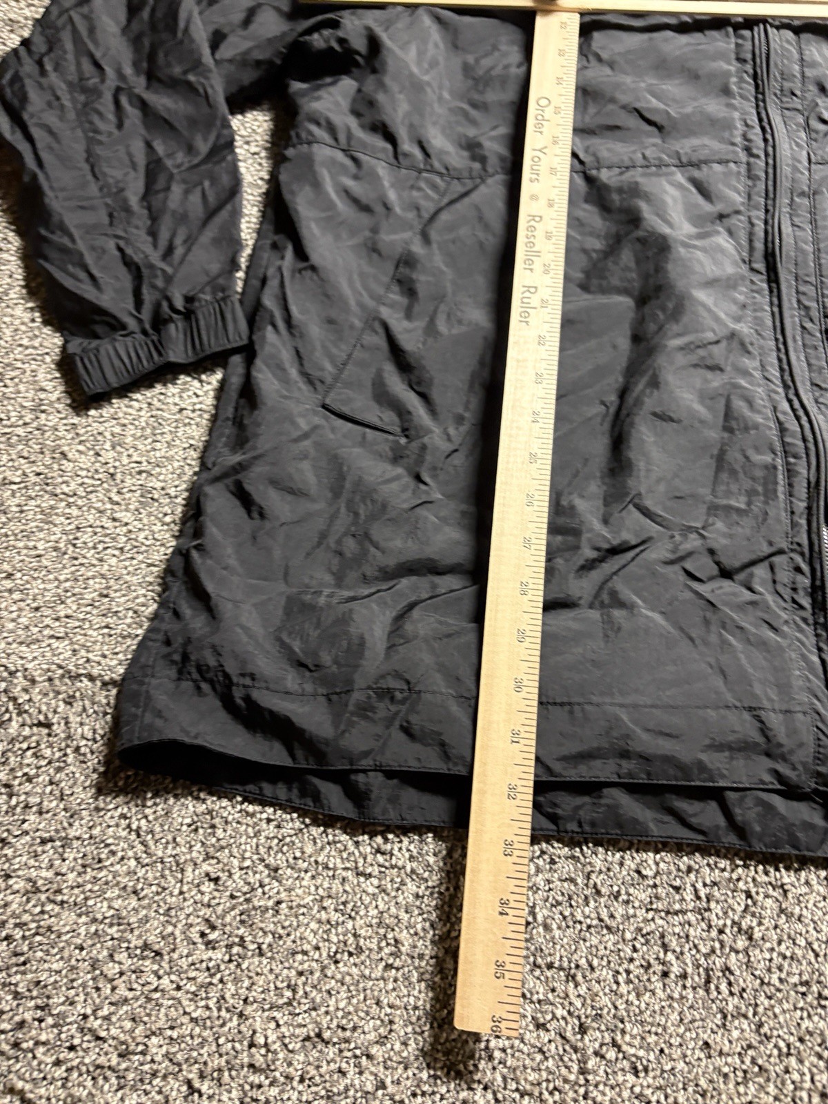 Nike Windbreaker Full Zip Jacket Mens 2XL Black Nylon Hooded Lightweight 928857