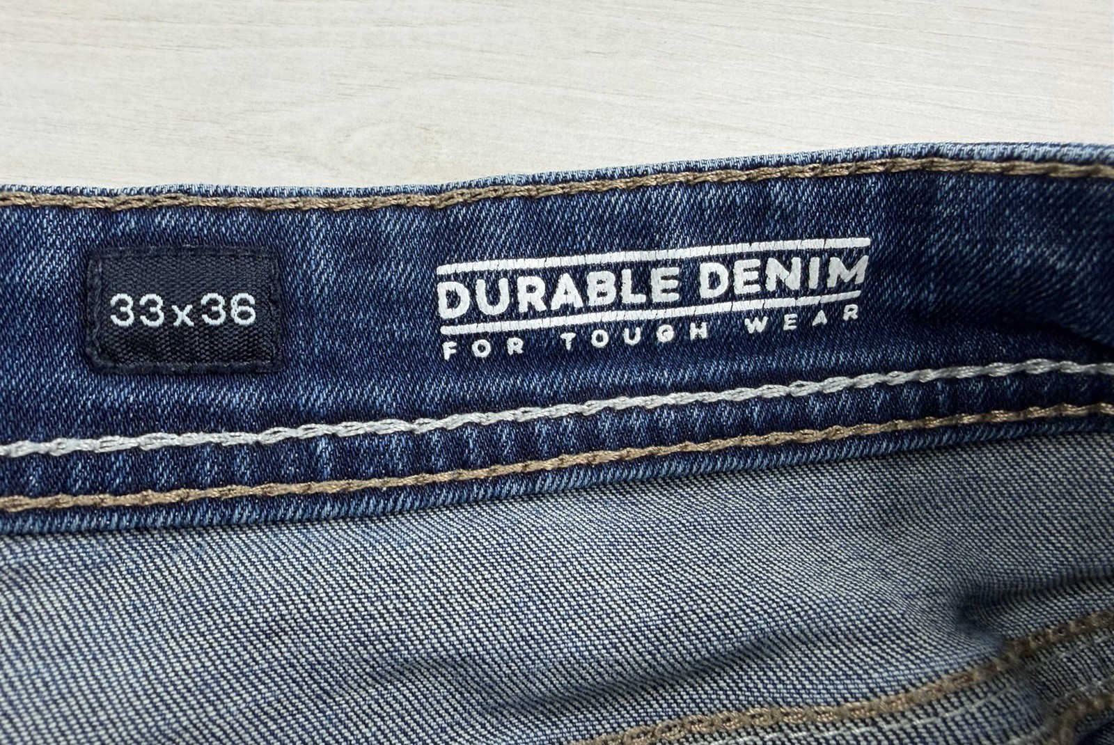 Buckle BKE Jake Straight Jeans Dark Wash Stretch Whiskered Denim Mens 33×34