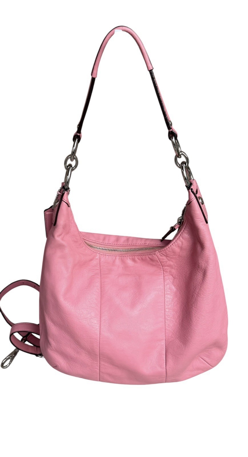 Coach Kristin Pink Leather Hobo Shoulder Bag Convertible Crossbody F22306