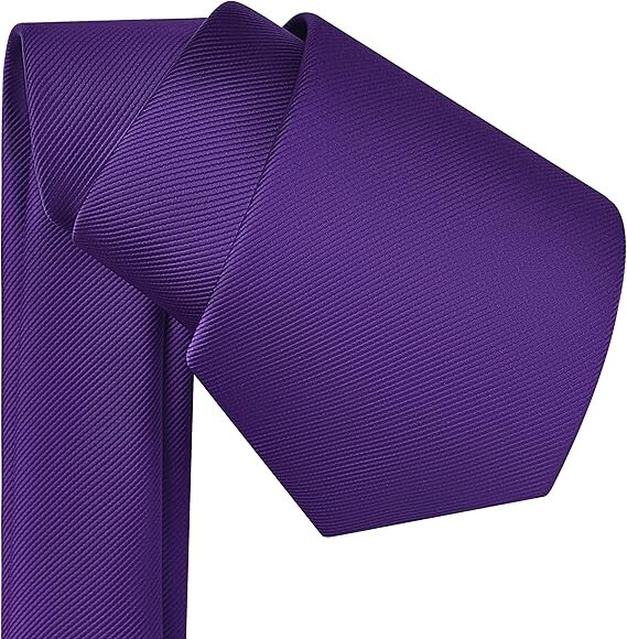 63” XL Tie Mens Extra Long Solid Woven Necktie for Men Big and Dark Purple