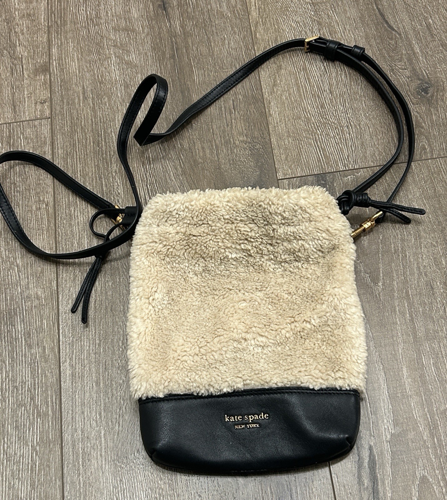 Kate Spade Eva Faux Shearling Bucket Phone Crossbody