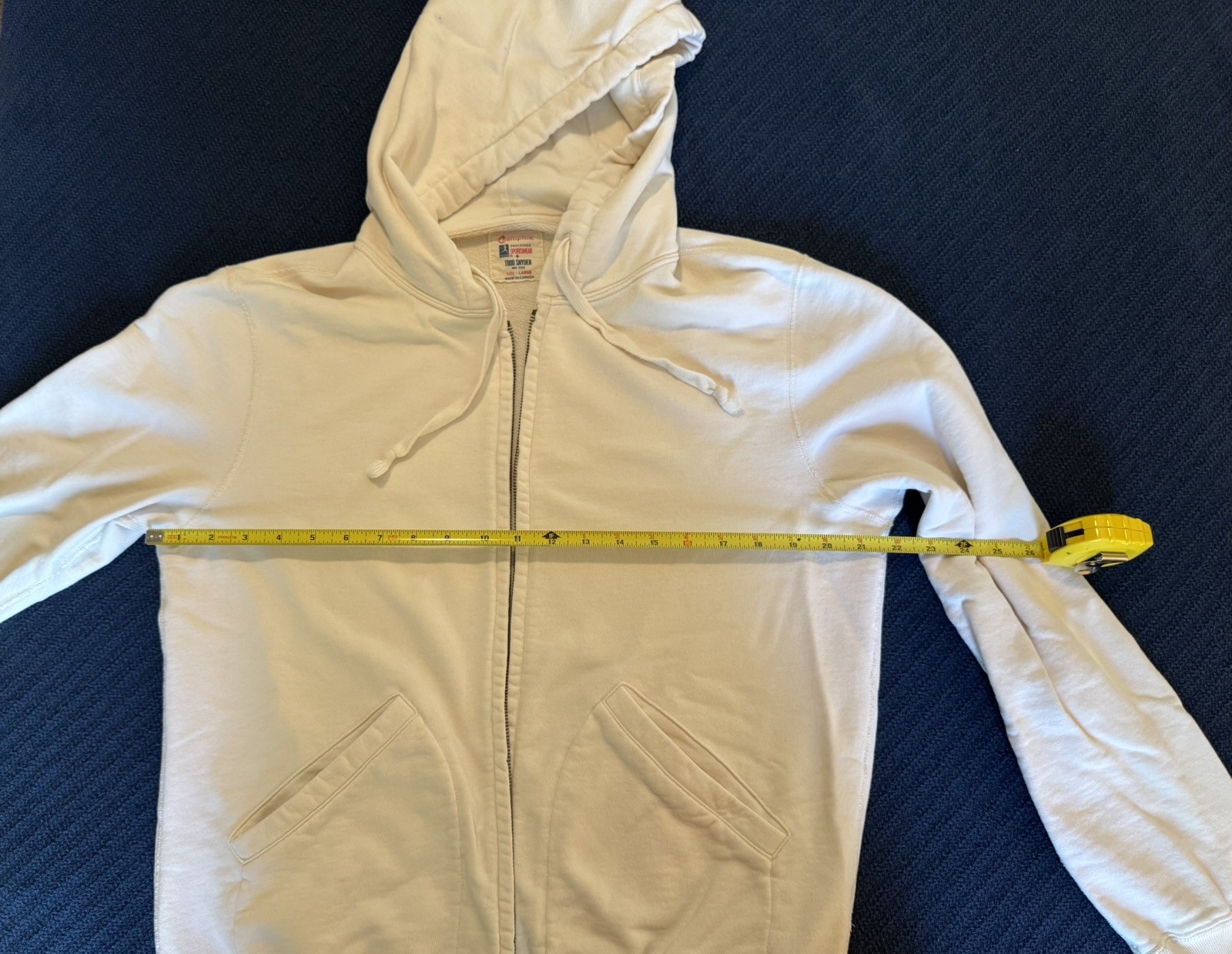 Todd Snyder x Champion Hoodie Mens LARGE 100% Cotton Full Zip Made in Canada