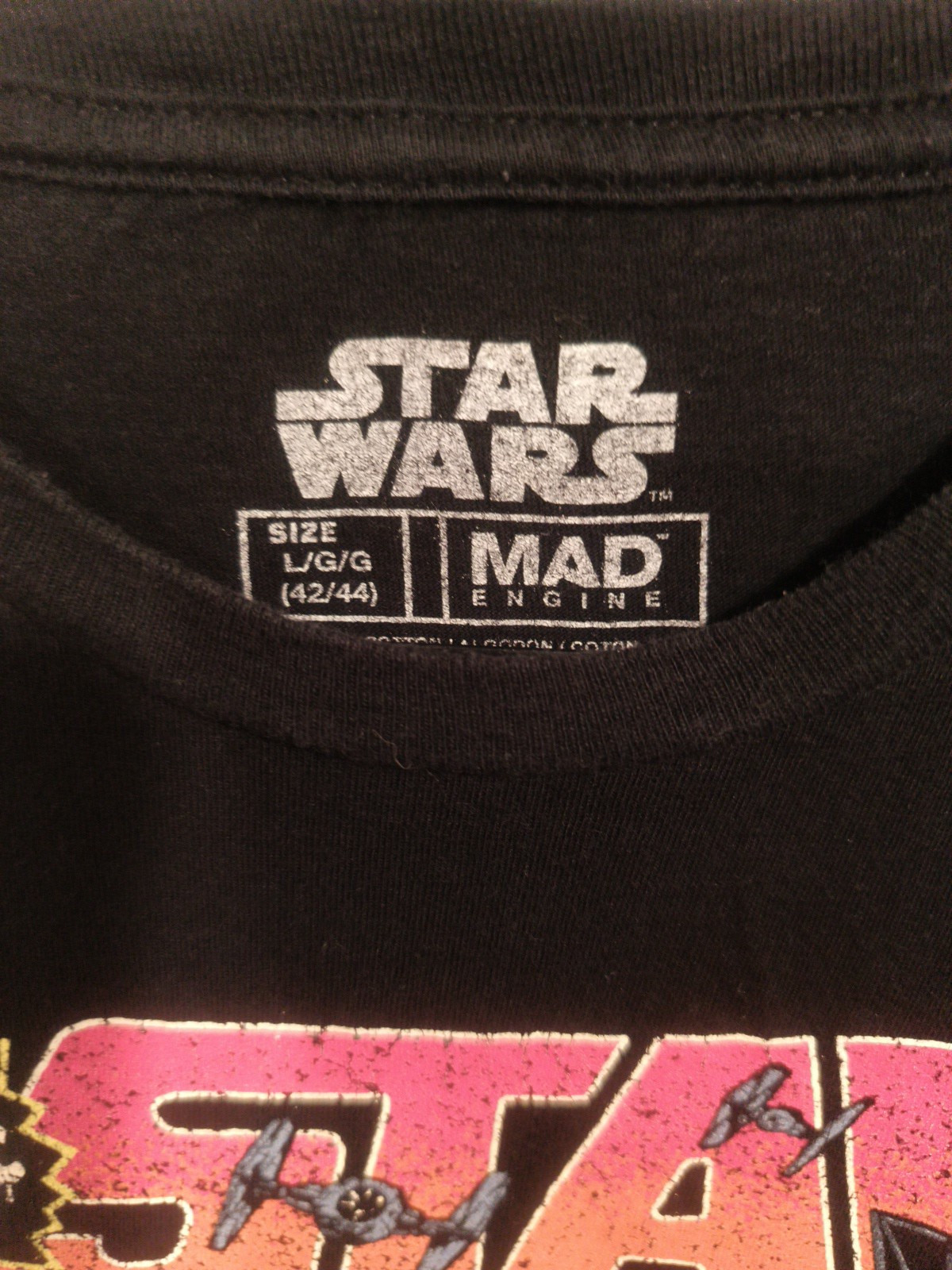Star Wars Comic Promo TShirt Adult L Black Mad Engine Luke Skywalker Darth Vader